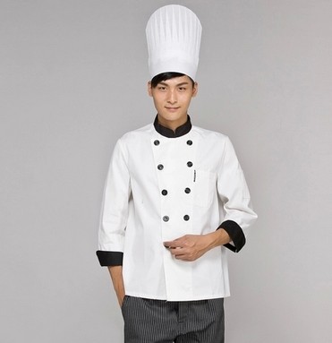 厨师服长袖双排扣厨师工作服
